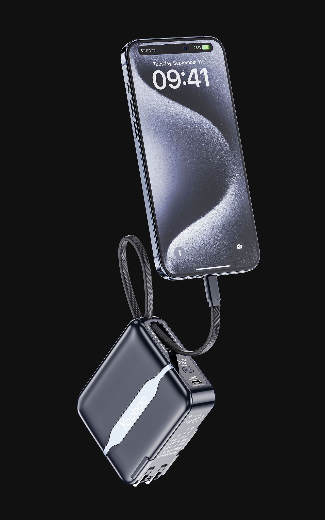 十月渲染节选丨数据线、充电宝、自拍杆、快充头、场景