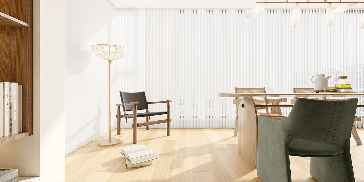 近期渲染侘寂风客厅