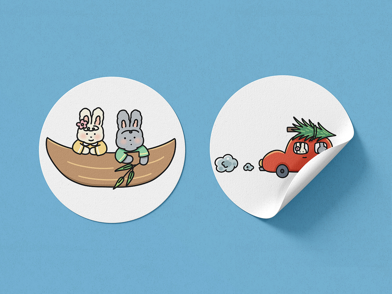 2023年兔年日历插画