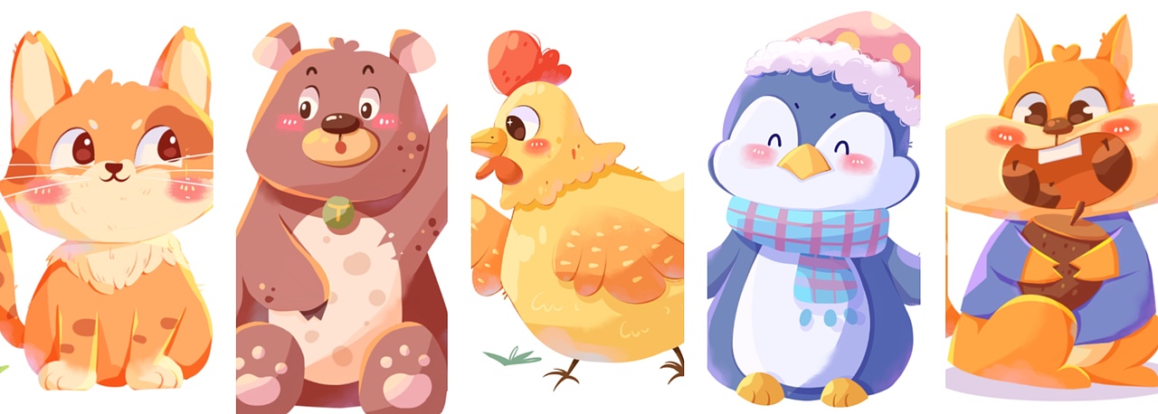 象形小动物合集（图ZMzQ5MDI3NjI0） - 儿童插画 - 站酷设计师小迪XD原创素材 - 站酷ZCOOL