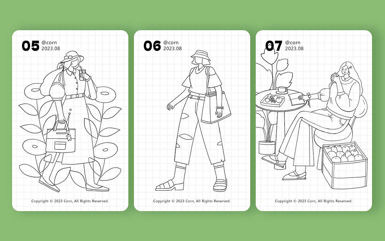 2023-8月人物插畫合集