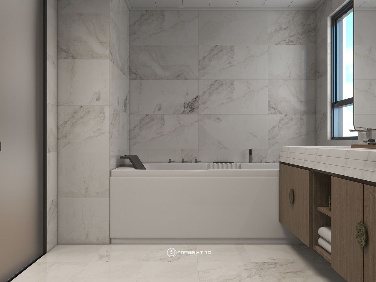 90空间设计∣260㎡,对称布局+水墨画搭配出的中式浪漫