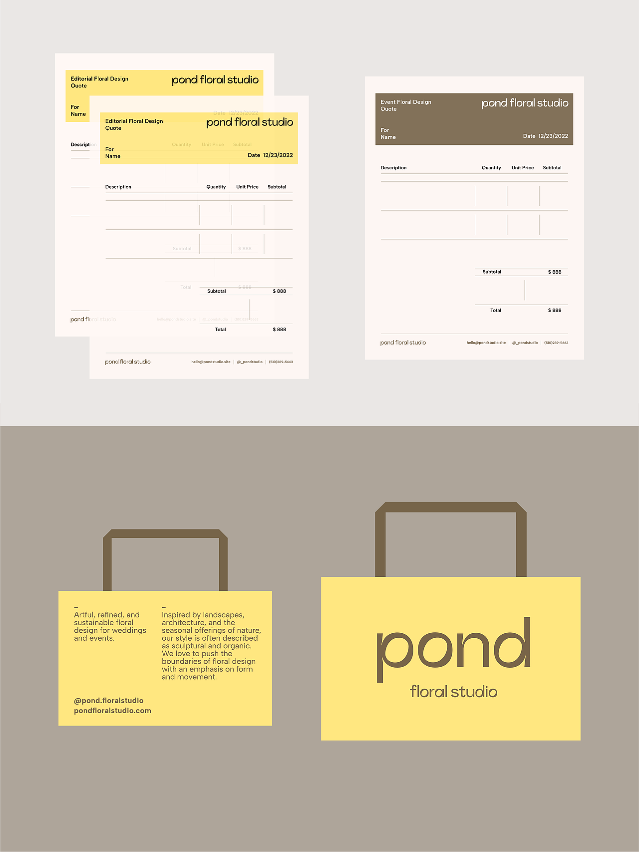 Branding | pond floral 北美花植艺术品牌（图ZMzM0OTkzNjY0） - 品牌 - 站酷设计师OnedayDesign原创素材 - 站酷ZCOOL