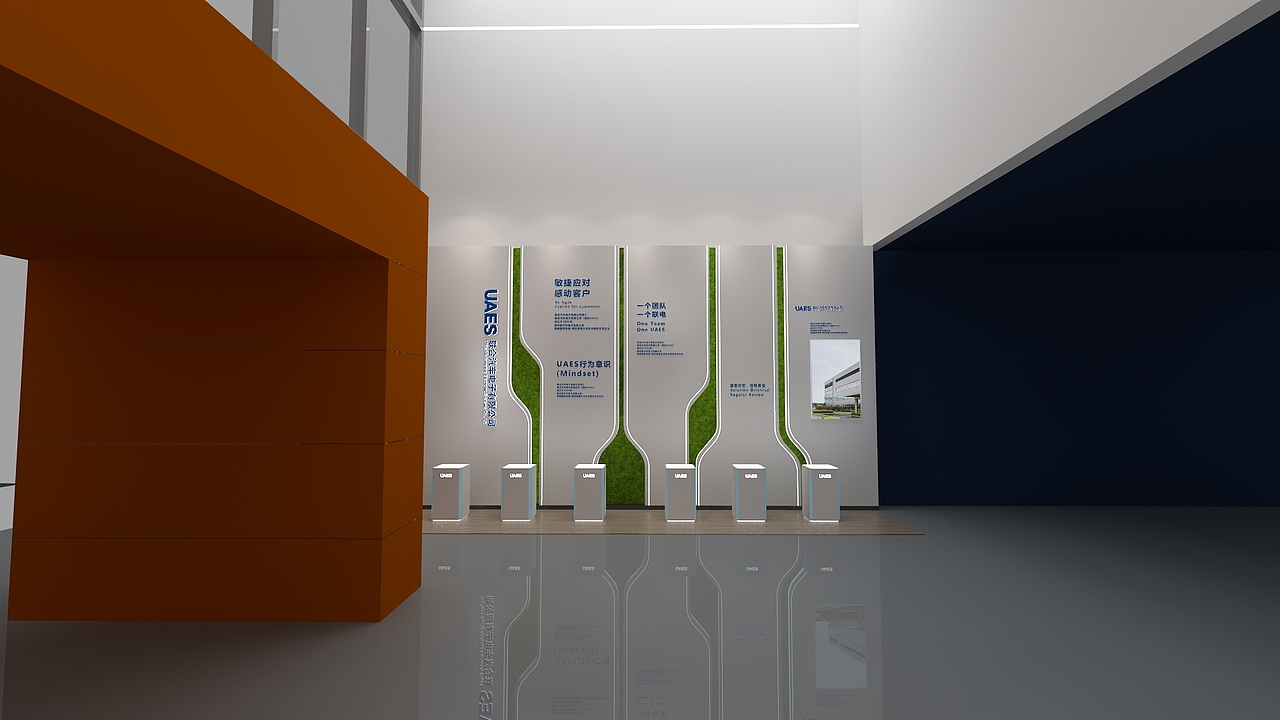 企业产品展示墙设计3D效果图