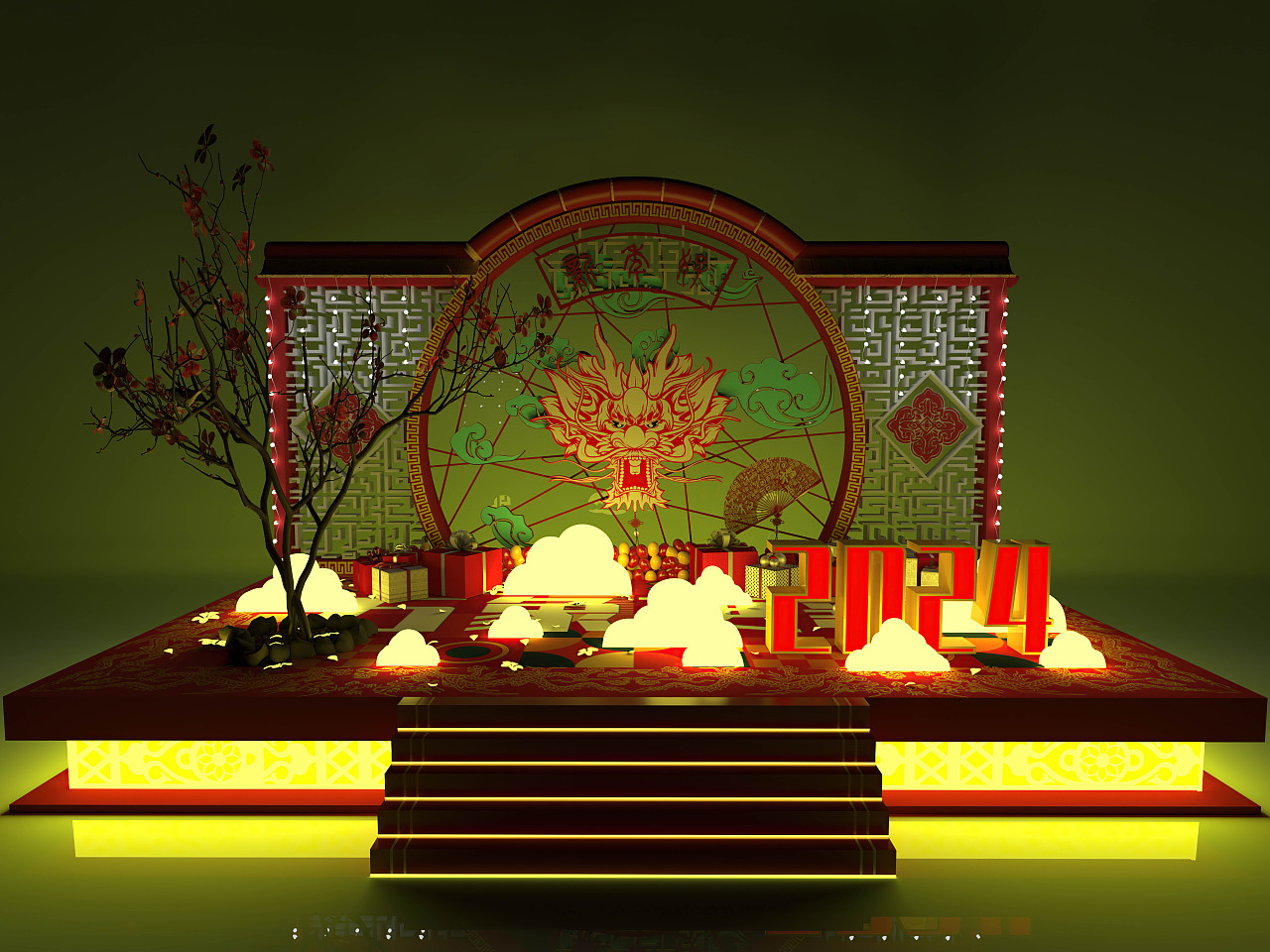 龙年美陈（图ZMzM4Mzc2MjQ0） - 其他三维 - 站酷设计师钯訫整理恏原创素材 - 站酷ZCOOL