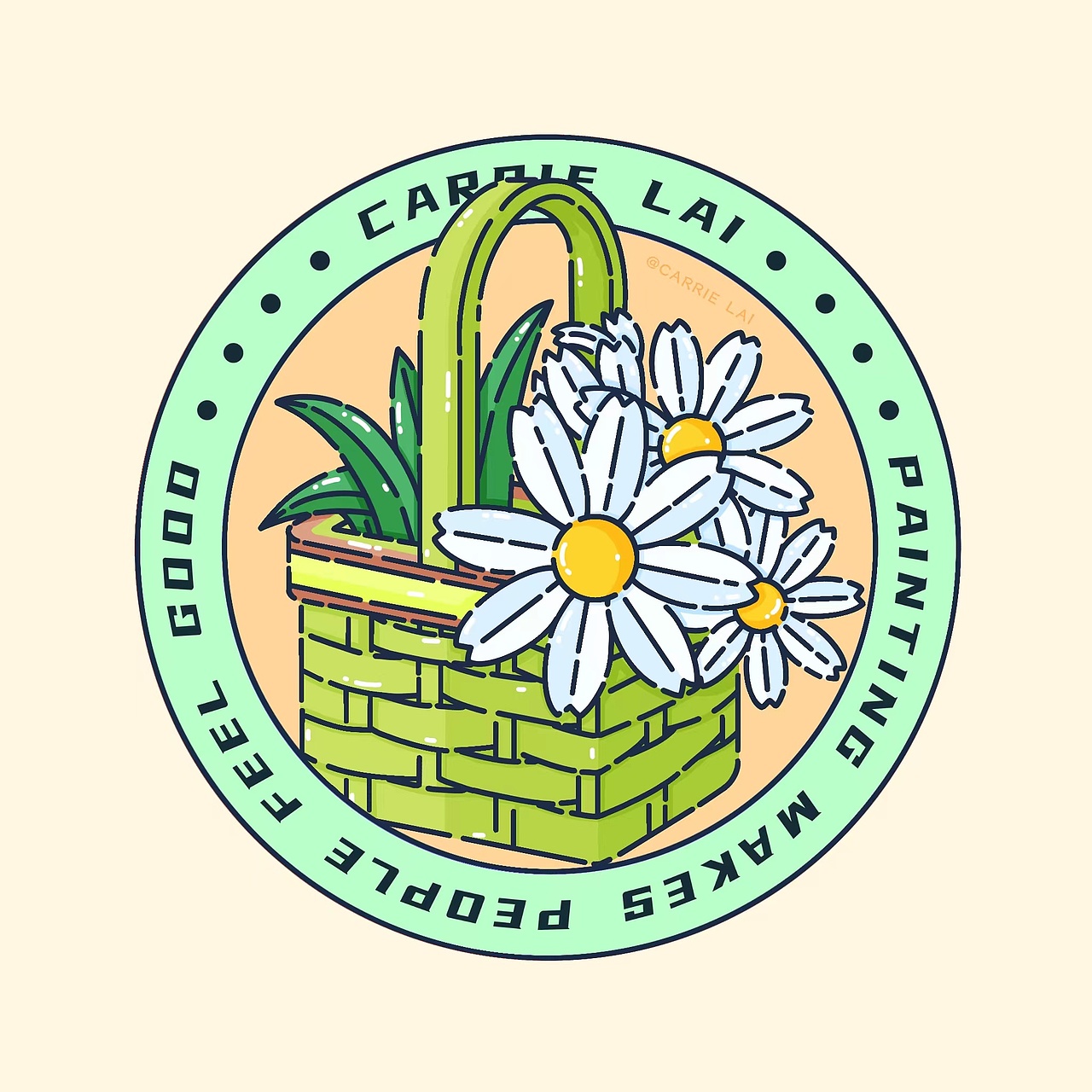 百图斩 DAY013/白色小雏菊