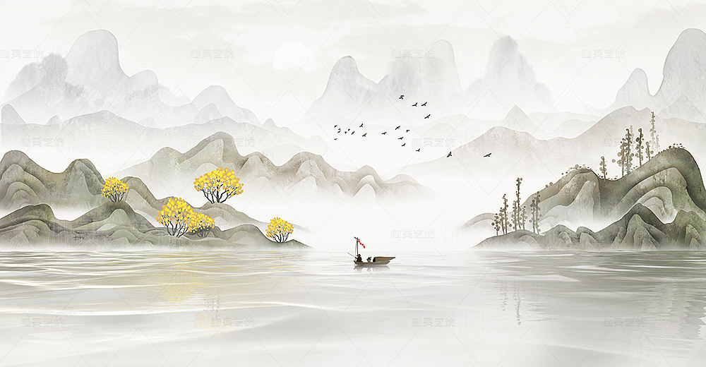 中国风意境水墨山水画（图ZMzUxNzQ2OTg4） - 商业插画 - 站酷设计师心灵艺坊原创素材 - 站酷ZCOOL