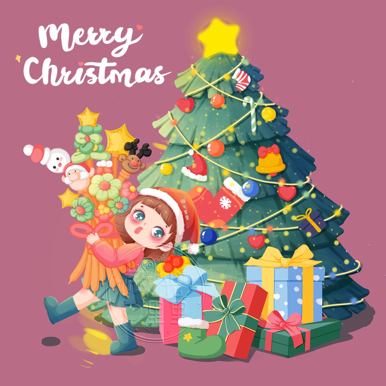 【儿童插画】圣诞节（图ZMzIyNDExMjg4） - 儿童插画 - 站酷设计师微光里里原创素材 - 站酷ZCOOL