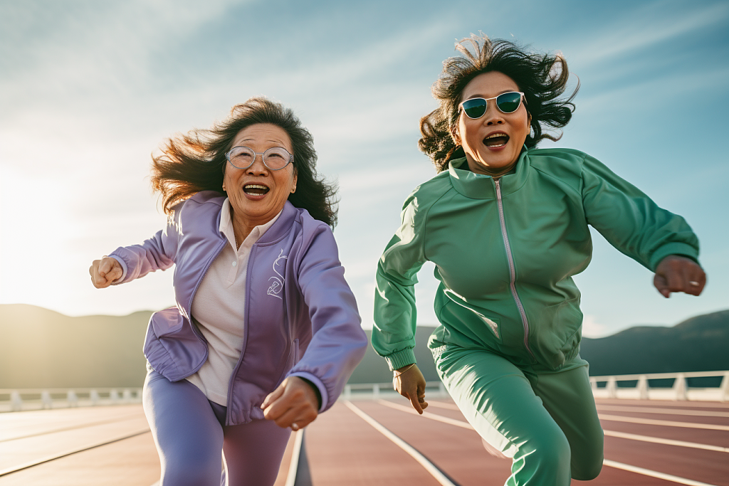 设图网|老年人跑步肖像人物摄影图