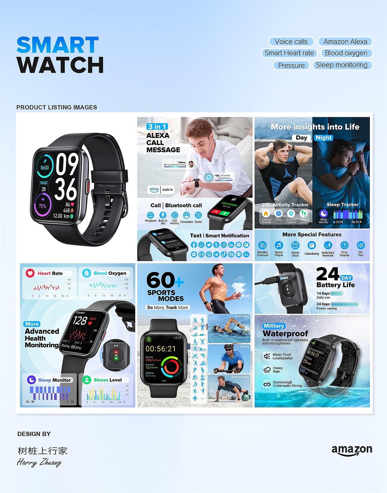 亚马逊智能手表 详情主图/A+