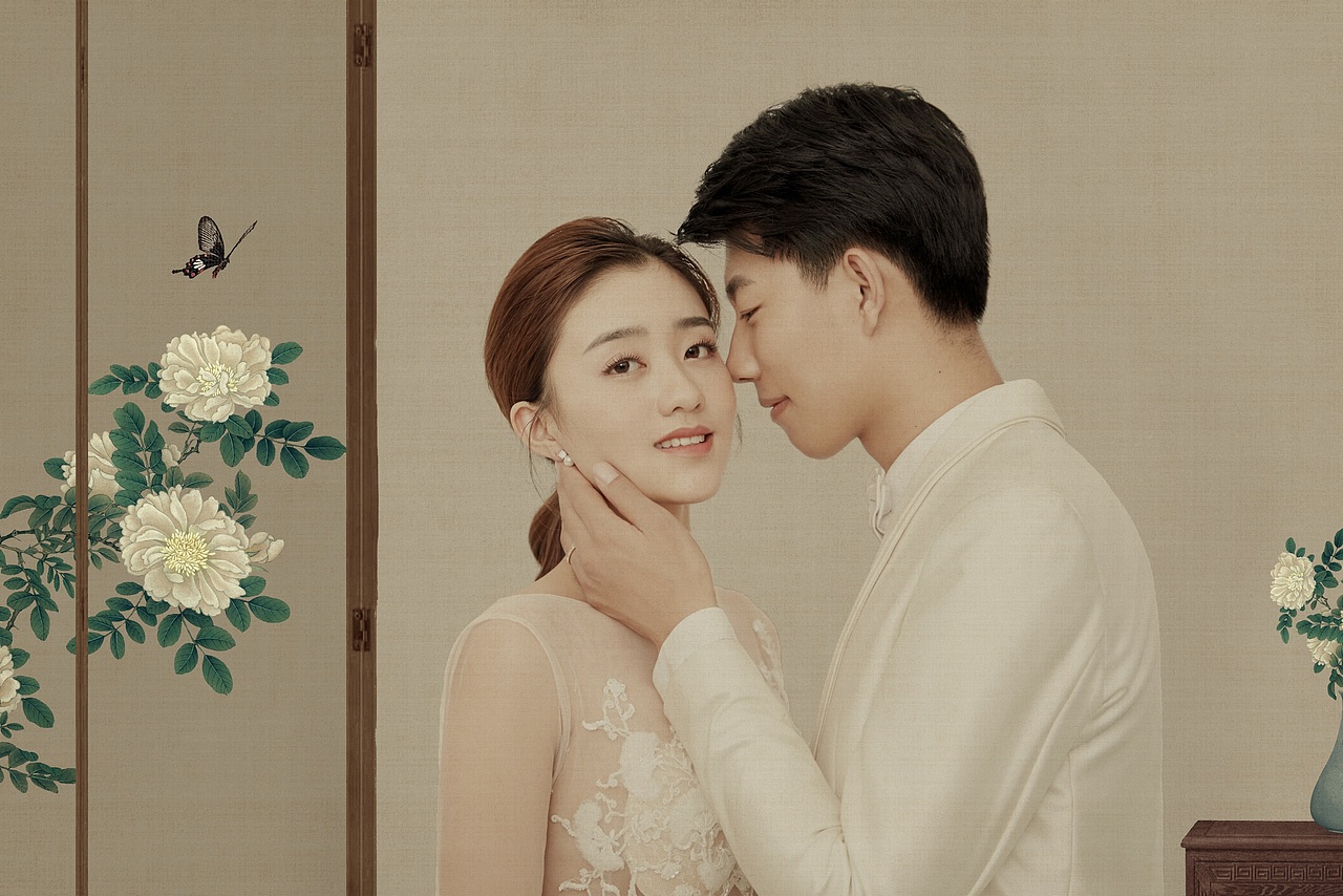 分享如诗如画的工笔画婚纱照，有东方神韵的中式婚纱照（图ZMzE4ODcxMDIw） - 婚礼摄影 - 站酷设计师遇见YUJIAN原创素材 - 站酷ZCOOL