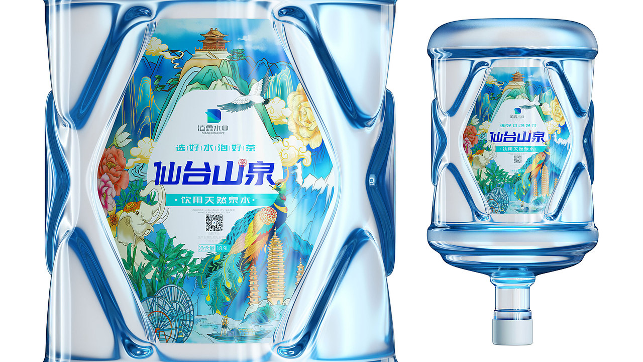 云南仙台山泉水丨滇霖水业桶装水包装设计
