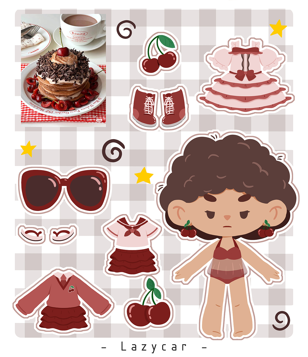 甜品擬人貼紙（圖ZMzE0OTQ0NzA0） - 兒童插畫 - 站酷設(shè)計(jì)師lazycar1107原創(chuàng)素材 - 站酷ZCOOL