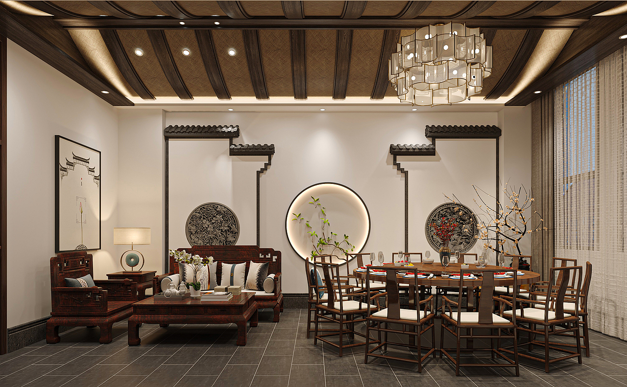 中餐厅设计|徽派建筑古风餐厅