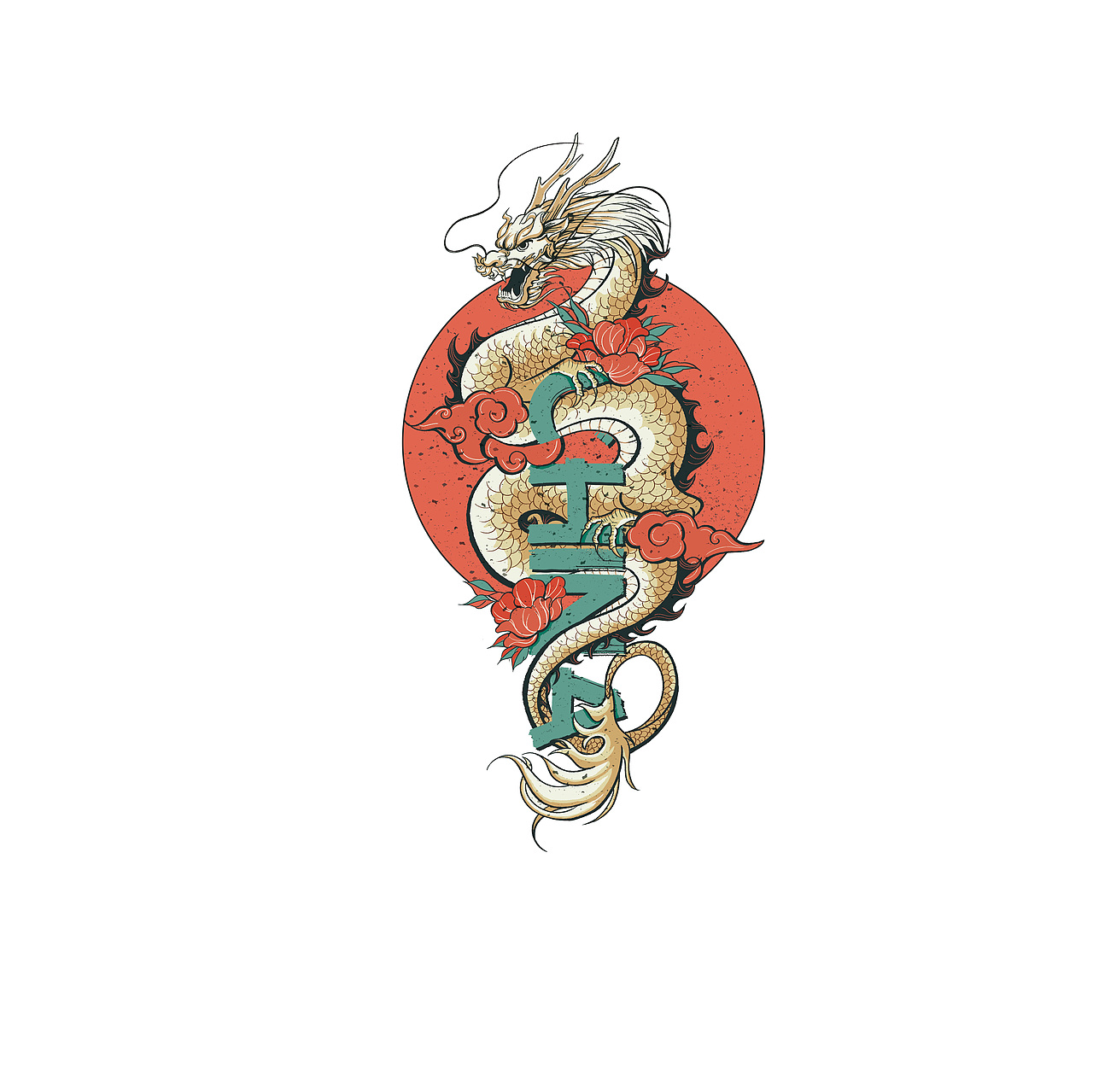 国潮风插画·龙王（图ZMzMzOTU4ODcy） - 休闲/流行服饰 - 站酷设计师冰糖酸梨原创素材 - 站酷ZCOOL