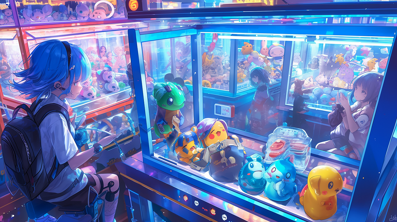 夹娃娃机插画（图ZMzY4MzMyMzIw） - AI作品 - 站酷设计师I虫子I原创素材 - 站酷ZCOOL