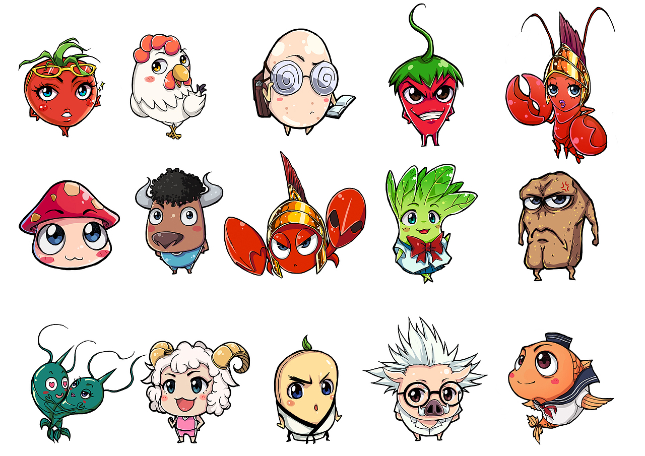 吃货一家人-手游卡通Q版人设（图ZMzQzNTY4MDUy） - 其他动漫 - 站酷设计师hallelujah520原创素材 - 站酷ZCOOL