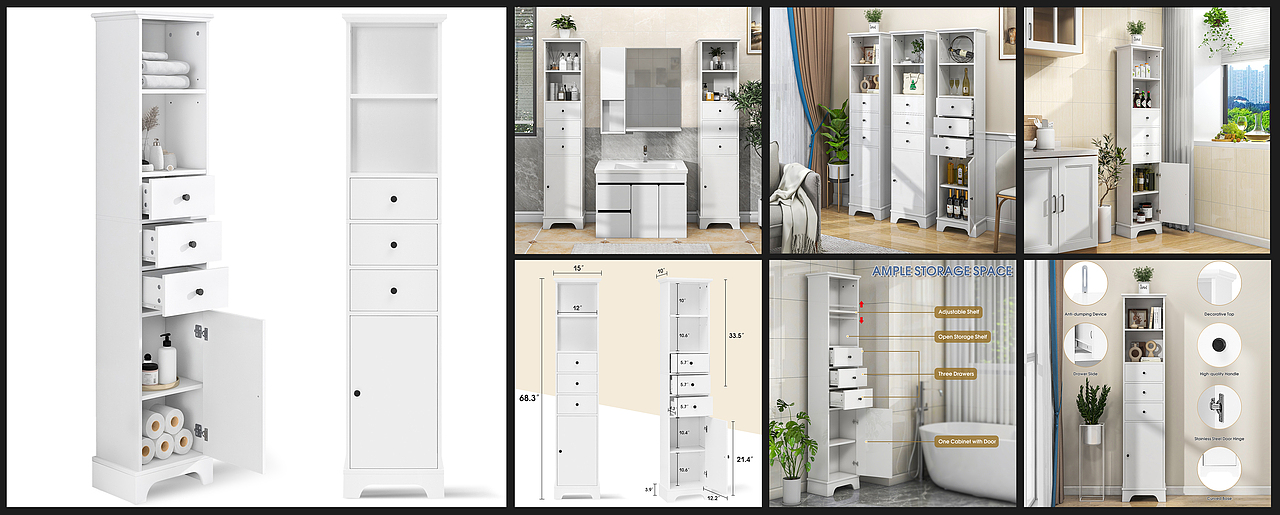 Amazon亚马逊主图建模渲染 厨房储物柜 家具类（图ZMzQzMjg4NDY4） - 场景 - 站酷设计师zaecl原创素材 - 站酷ZCOOL