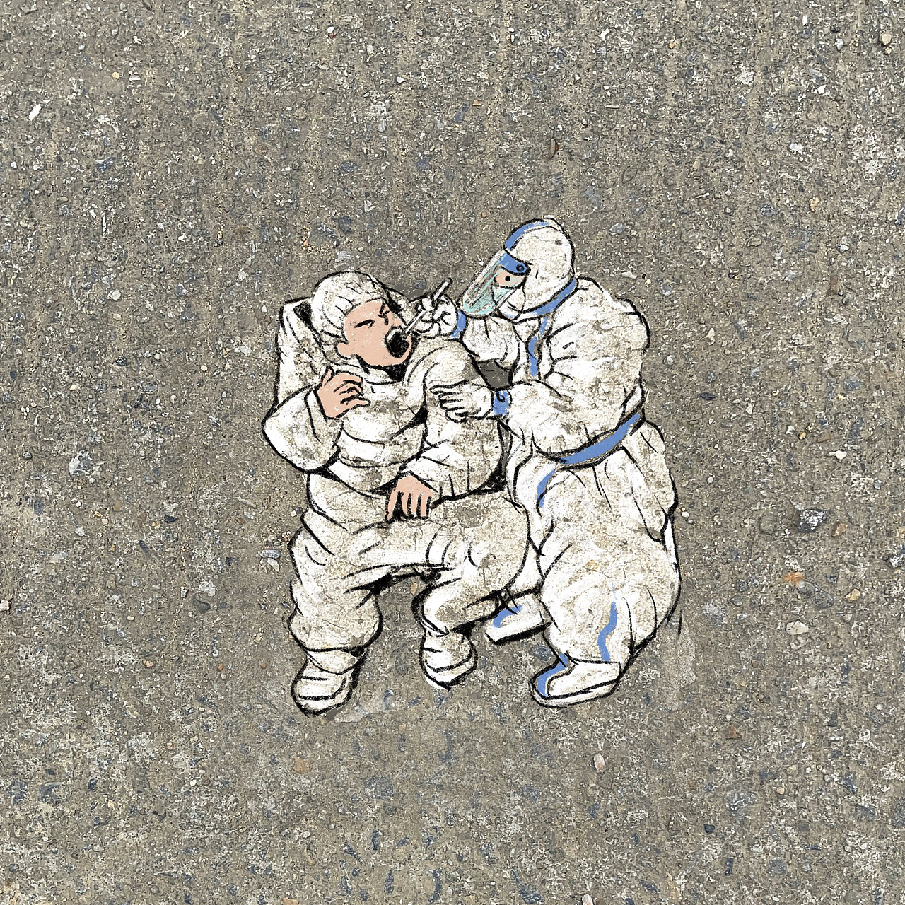 上海居家的两个多月画了超过六十个不同的大白