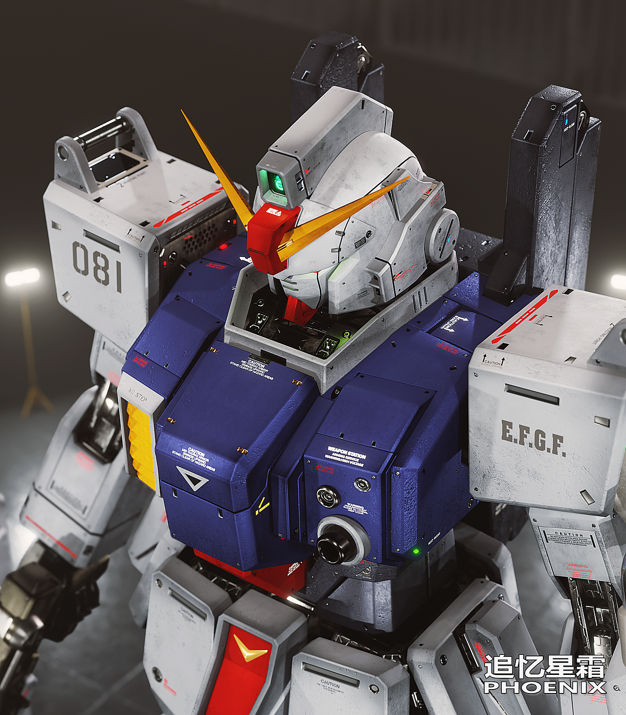 【blender建模渲染】RX-79G陆战型高达,08MS小队