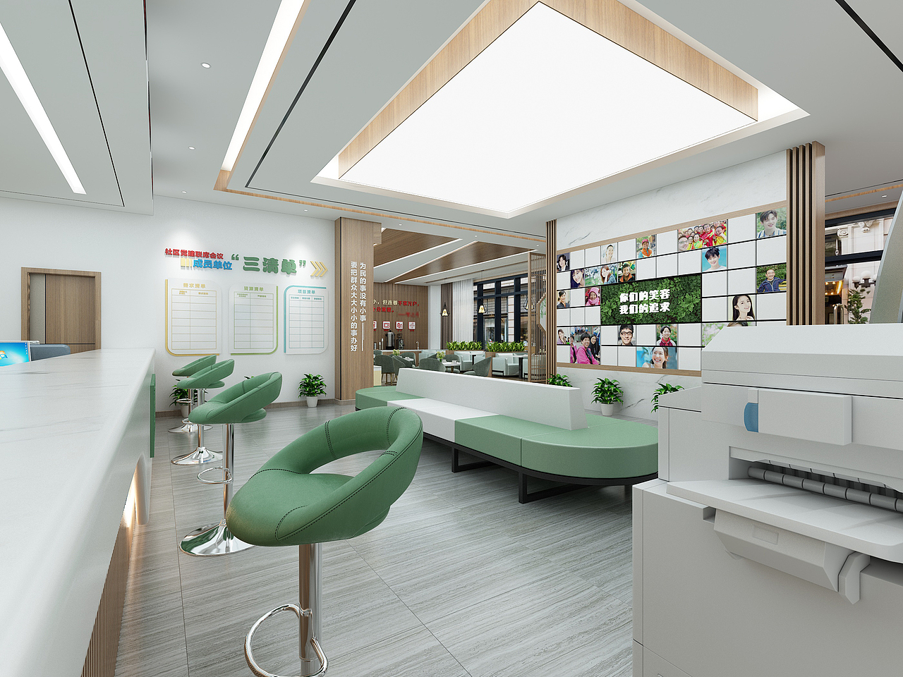 积翠社区党群服务中心(1)党建走廊文化