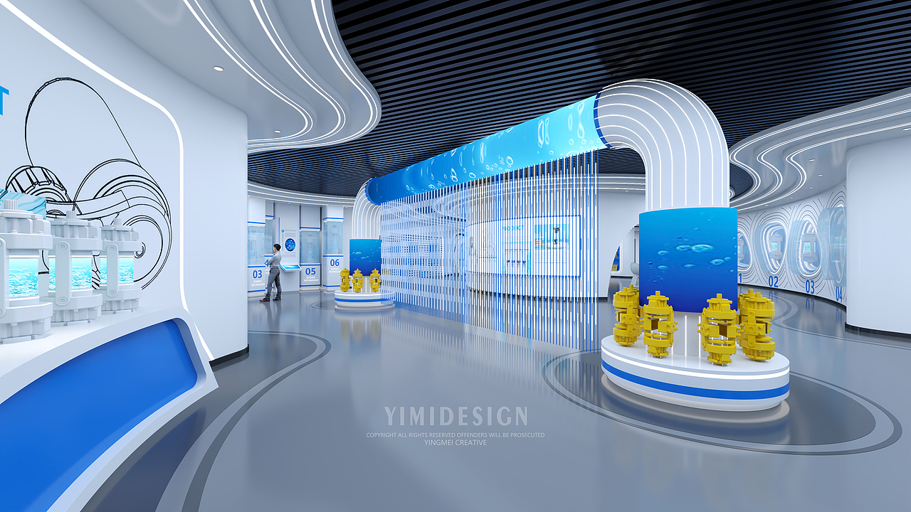 净水企业展厅设计 展厅设计 水利展厅 环保展厅（图ZMzQ2NTg0MDQw） - 展陈设计 - 站酷设计师盈美创意原创素材 - 站酷ZCOOL