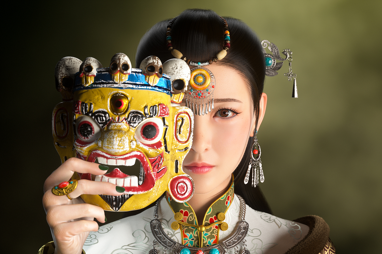 羌姆面具（图ZMzIzNDQ1NjUy） - 人物/生物 - 站酷设计师武丞相原创素材 - 站酷ZCOOL