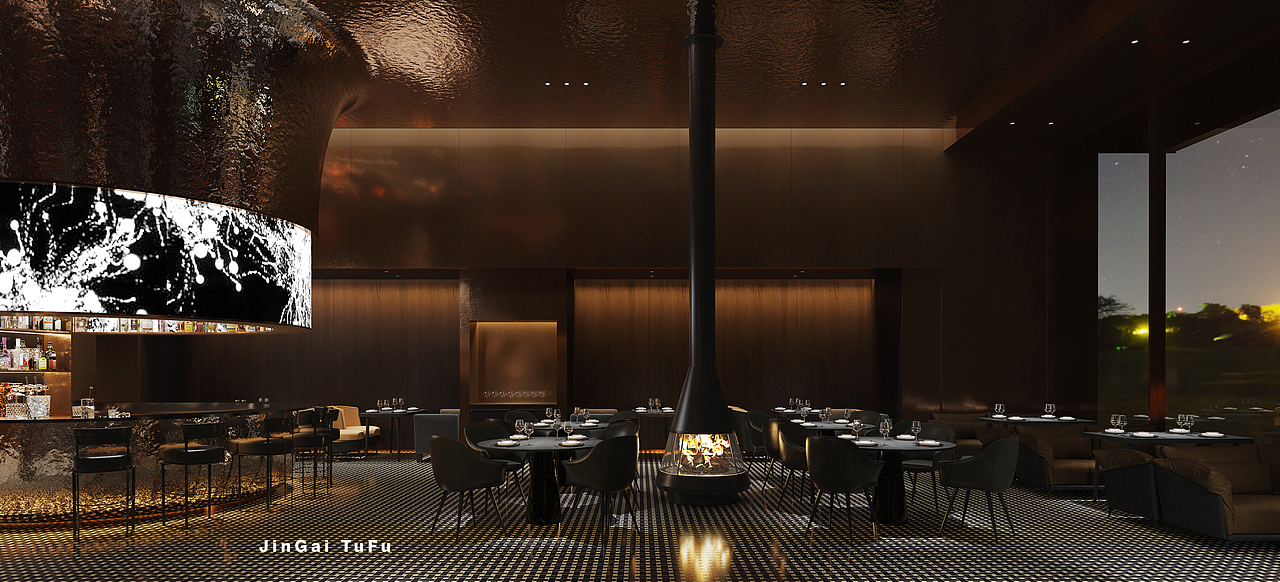 静享低调奢华的西餐厅空间设计（图ZMzY4Mzg5ODM2） - 酒店餐饮设计 - 站酷设计师图夫x金该_效果图原创素材 - 站酷ZCOOL