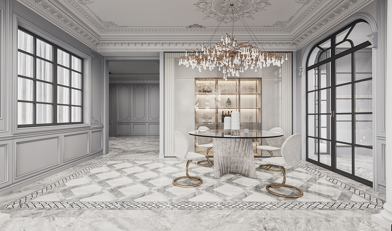 法式整体以干净素雅的珍珠白或者低饱和度的浅色为基调（图ZMzU1MTg1MzQ0） - 家装设计 - 站酷设计师汐楠爱设计原创素材 - 站酷ZCOOL