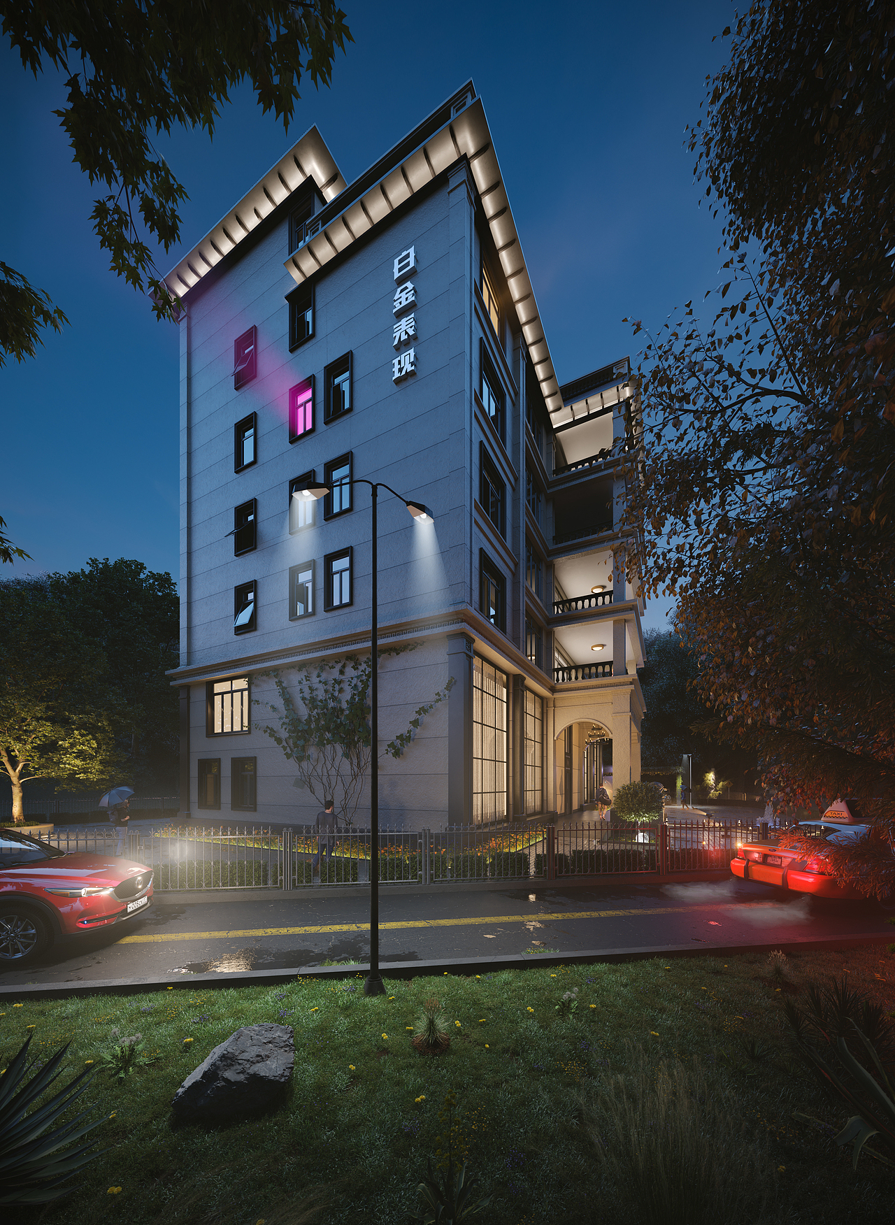 别墅外观 庭院 院子设计（图ZMzQzOTU5NzQ4） - 家装设计 - 站酷设计师痞老蟹原创素材 - 站酷ZCOOL