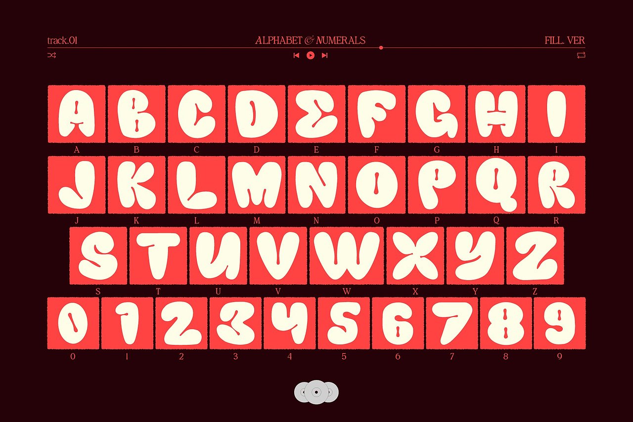 潮流趣味卡通涂鸦潮牌文创音乐海报标题气泡英文字体