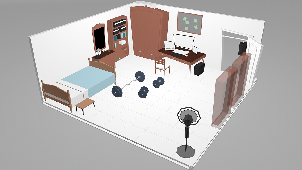 3d建模 房间_猫噗噗-站酷zcool