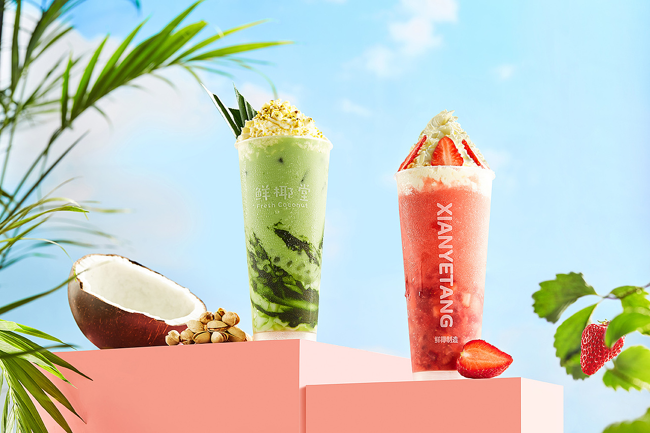 奶茶 饮品 椰子丨重庆静物饮品摄影