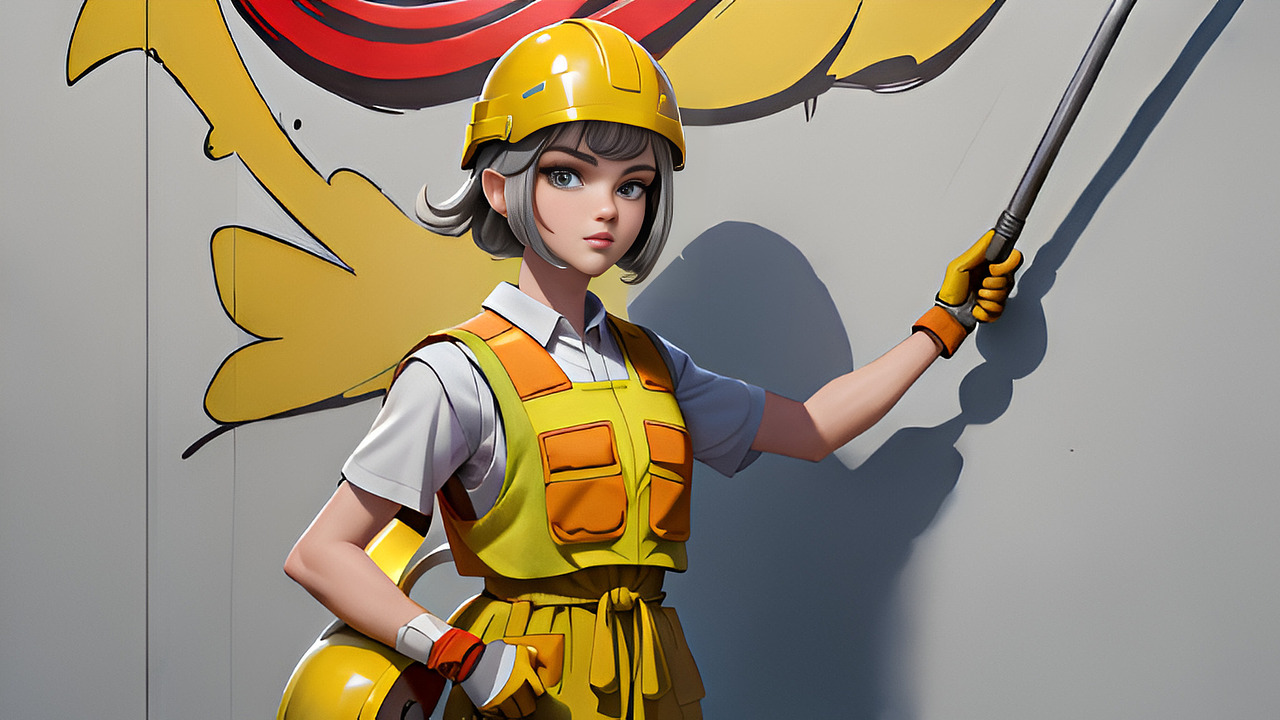 AI一键绘画 《装修科技工匠人物插画》 AI人工智能