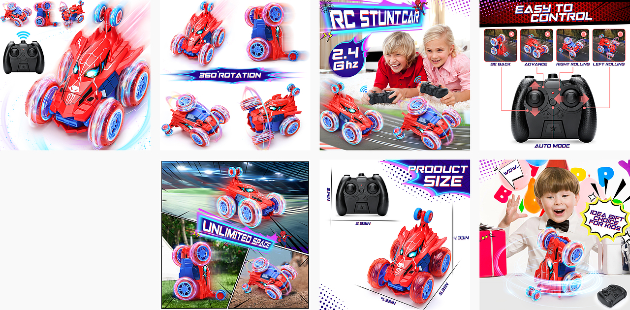 亚马逊蜘蛛侠玩具车主图A+