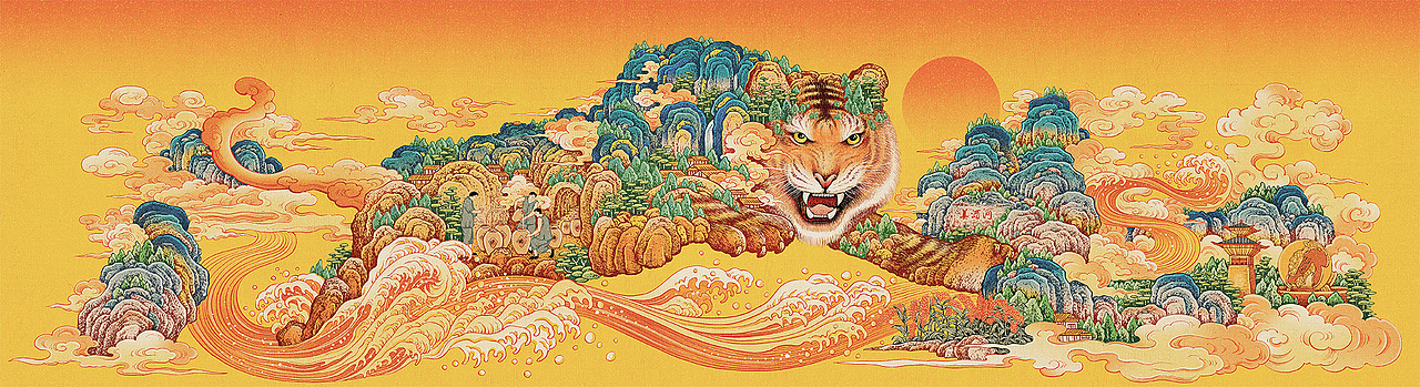 真工酱酒 虎年生肖纪念酒包装插画设计（图ZMzAzMjIyMDk2） - 商业插画 - 站酷设计师知昂创意原创素材 - 站酷ZCOOL