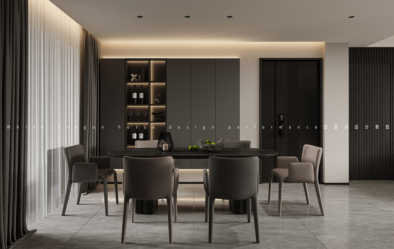 现代高级黑——白龙马效果图悦悦
