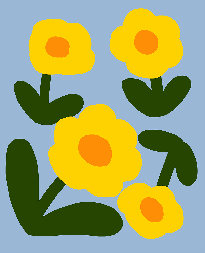 花朵印花图案 花卉插画 装饰画