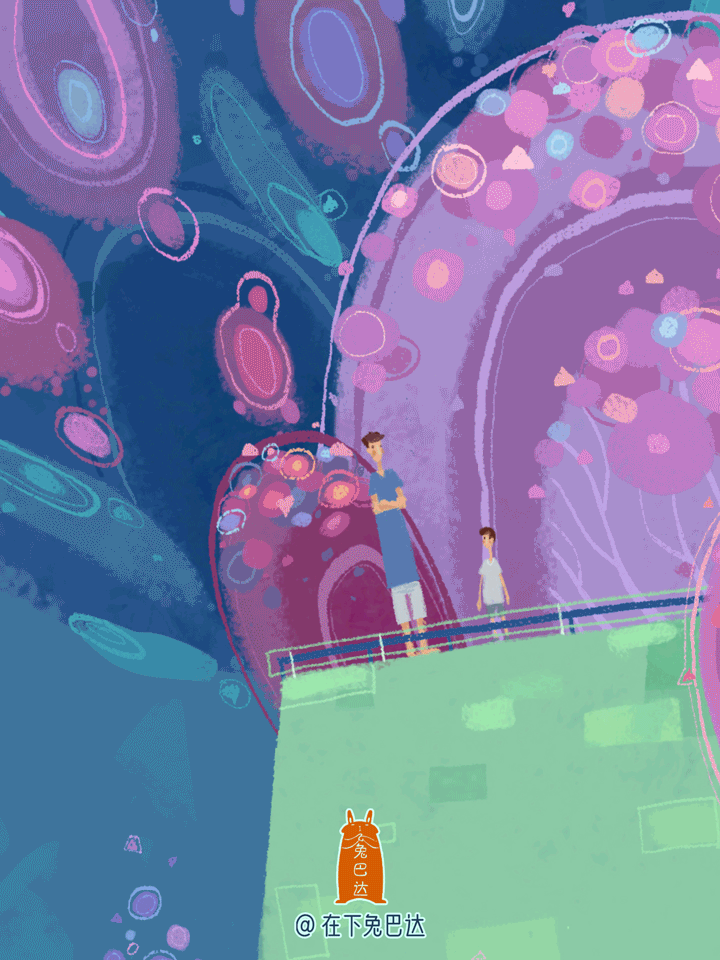 动态插画|蓝花楹盛开的夜晚（图ZMzM5MzM1Nzcy） - 商业插画 - 站酷设计师在下兔巴达原创素材 - 站酷ZCOOL