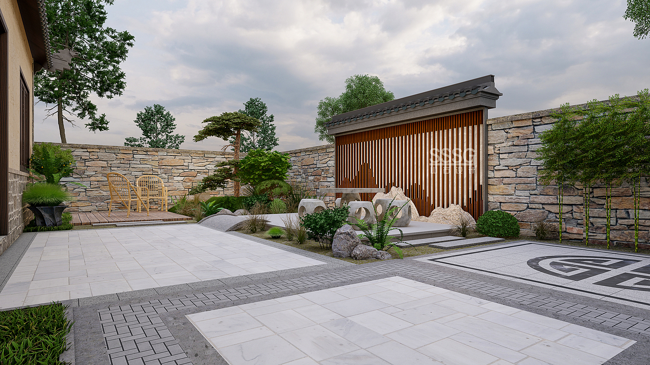 仿古农家小院_枣庄山石设计-站酷zcool