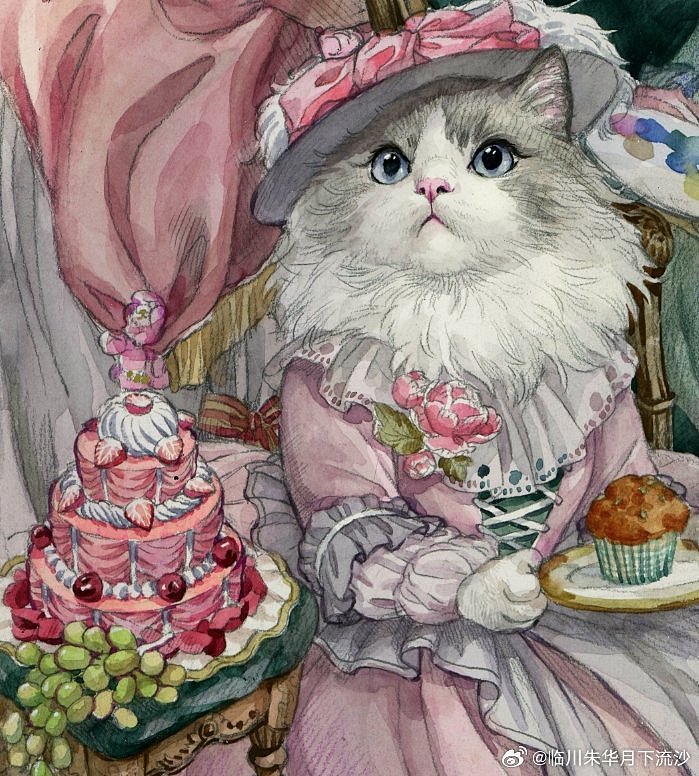 宠物插画|温莎女爵和她的三个孩子（图ZMzUxNDM0Mzgw） - 艺术插画 - 站酷设计师临川朱华月下流沙原创素材 - 站酷ZCOOL