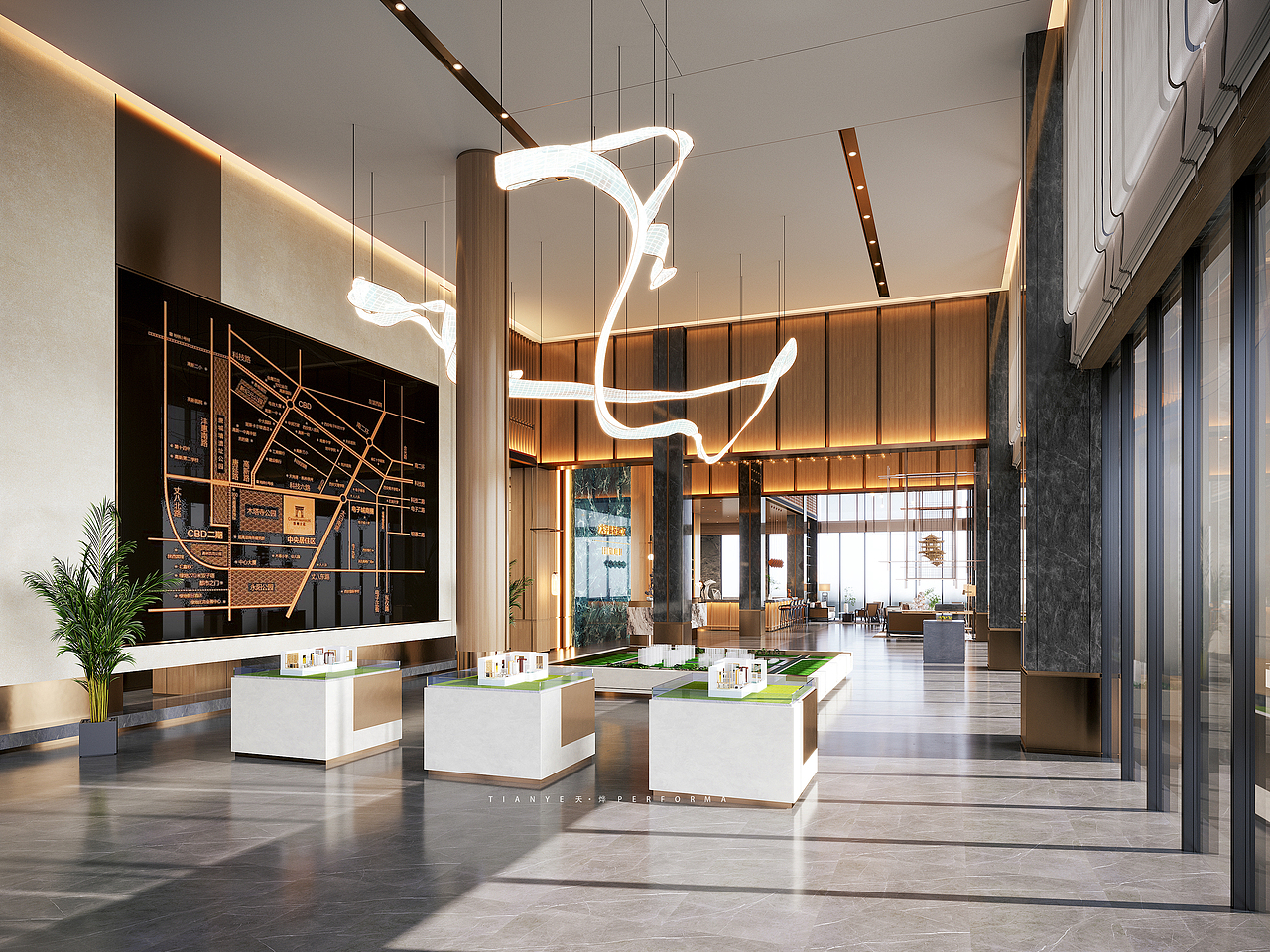 现代售楼部（图ZMzM4NTYzMDg4） - 酒店餐饮设计 - 站酷设计师天烨设计原创素材 - 站酷ZCOOL