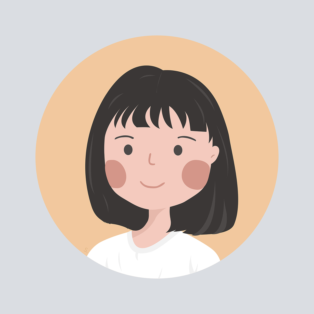 ai扁平风人像/头像绘制-风格1