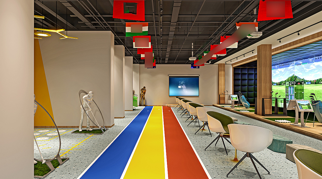 室内高尔夫儿童活动中心（图ZMzQyMDc0MTg0） - 商业空间设计 - 站酷设计师小豪效果图原创素材 - 站酷ZCOOL