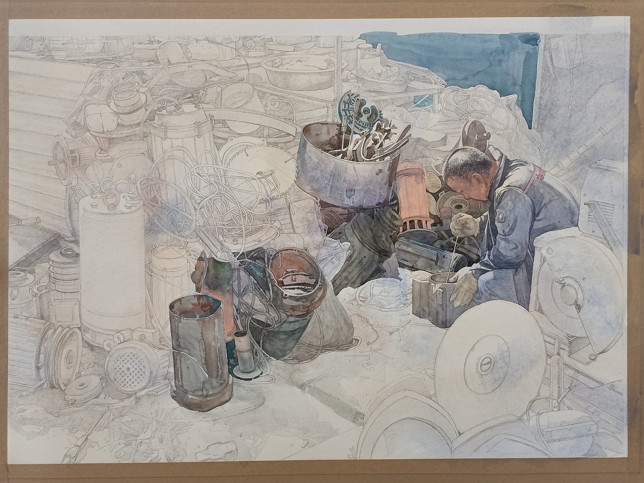 水彩画《工作中的人系列之3——新的一天》半开（图ZMzI1NDc0MDky） - 绘画 - 站酷设计师画犟原创素材 - 站酷ZCOOL