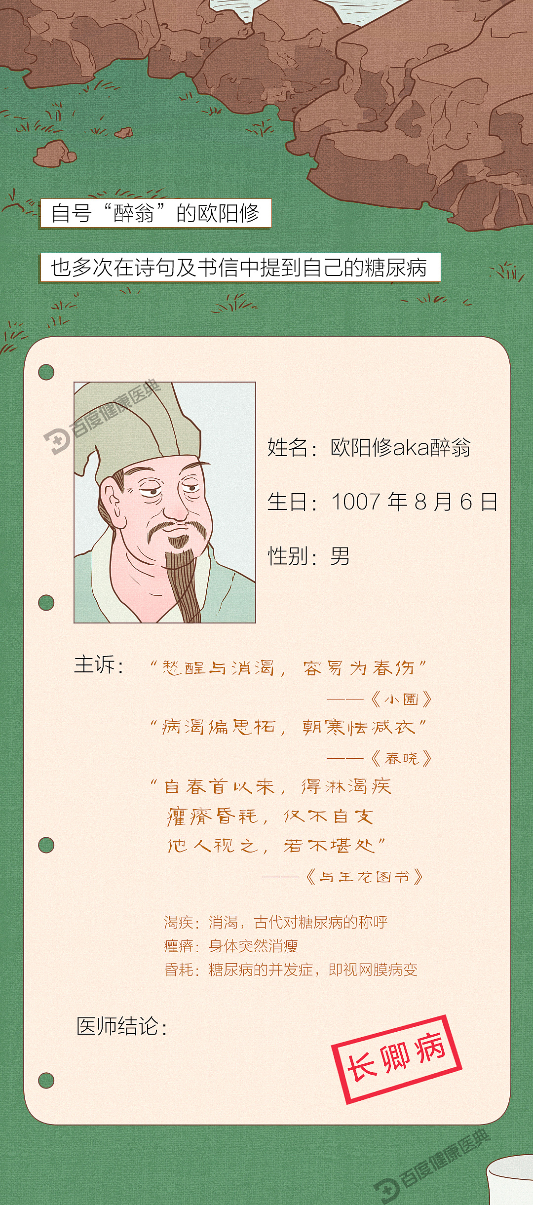 《百度健康医典：古人与糖尿病》条漫（健康科普）（图ZMzQ5NTU2ODA0） - 短篇/格漫 - 站酷设计师李平LP1919原创素材 - 站酷ZCOOL