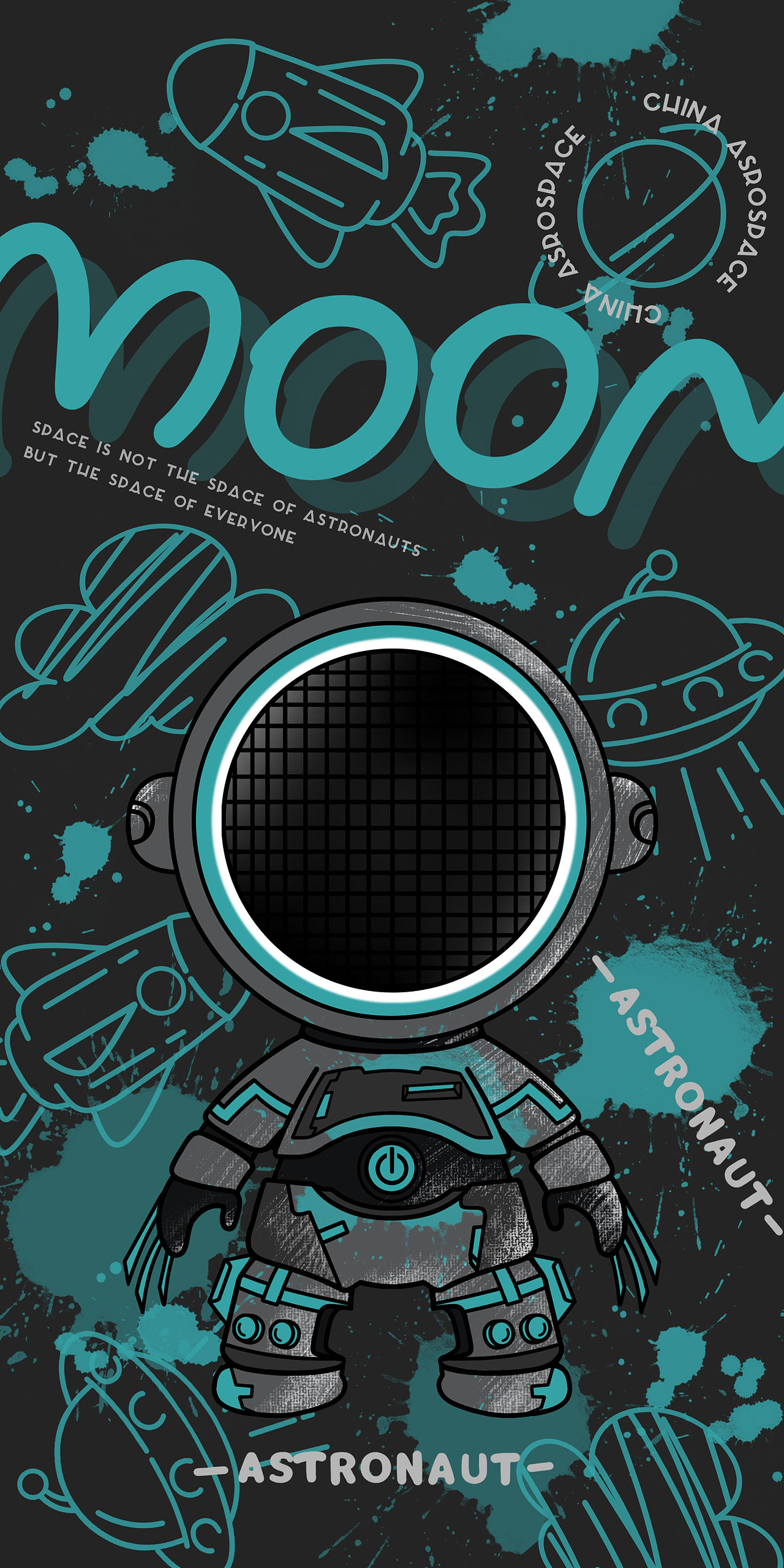 宇航员插画设计包装 手机壳耳机壳平板 IP阳光太空人02（图ZMzIyMTExOTY4） - 新锐潮流插画 - 站酷设计师潮人轩原创原创素材 - 站酷ZCOOL