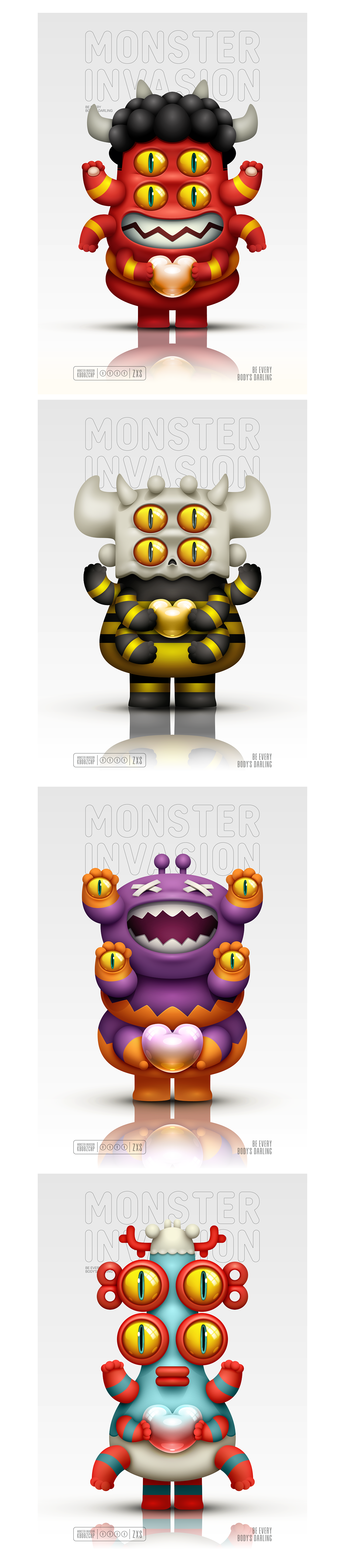 “怪兽入侵” MONSTER INVASION 怪兽家族IP设计