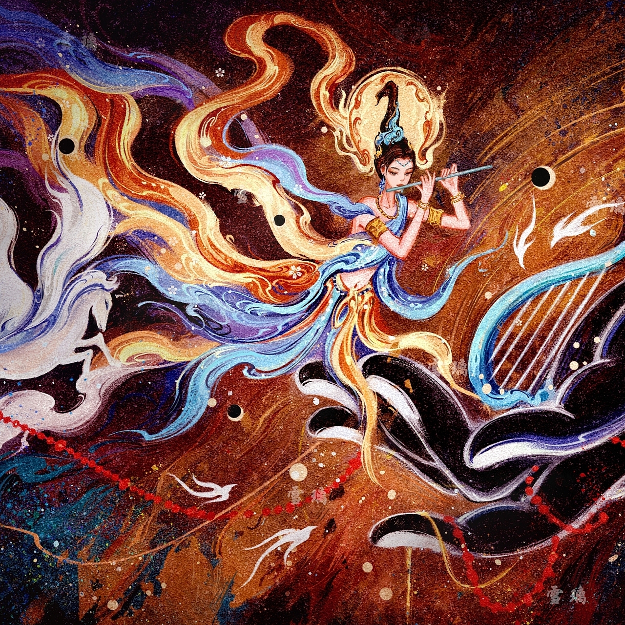 敦煌之美（图ZMzMwNDg1MDg0） - 艺术插画 - 站酷设计师雪璃XL原创素材 - 站酷ZCOOL