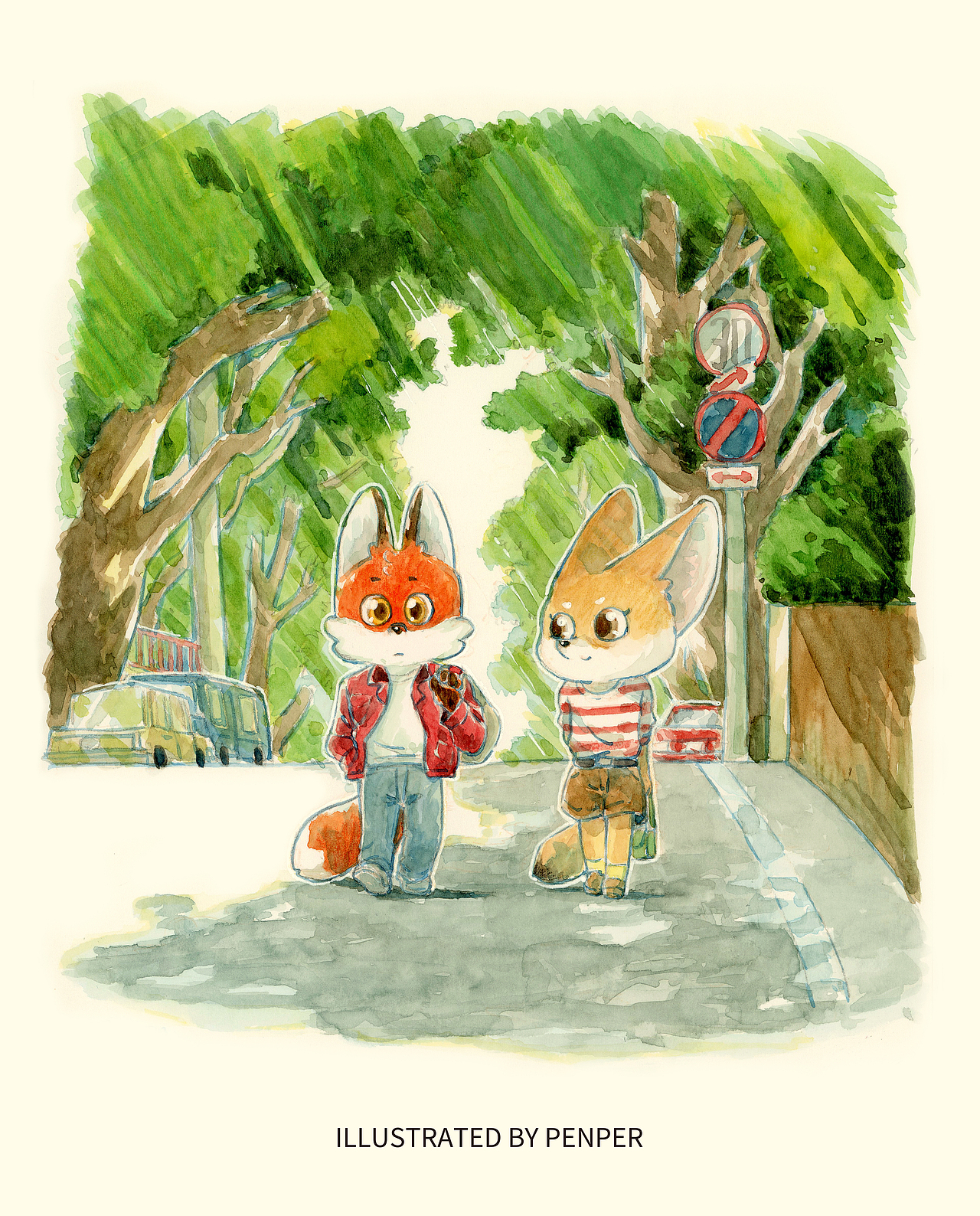 倒倒狐系列作品——倒倒狐和耳廓狐妹妹